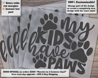 Pet Mom Shirt Print Design, Commercial Use - Dog and Cat Mom DTF, Heat Transfer Ready, DTF Paw Print