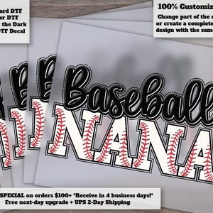 Baseball Nana Ready to Press DTF Heat Transfer