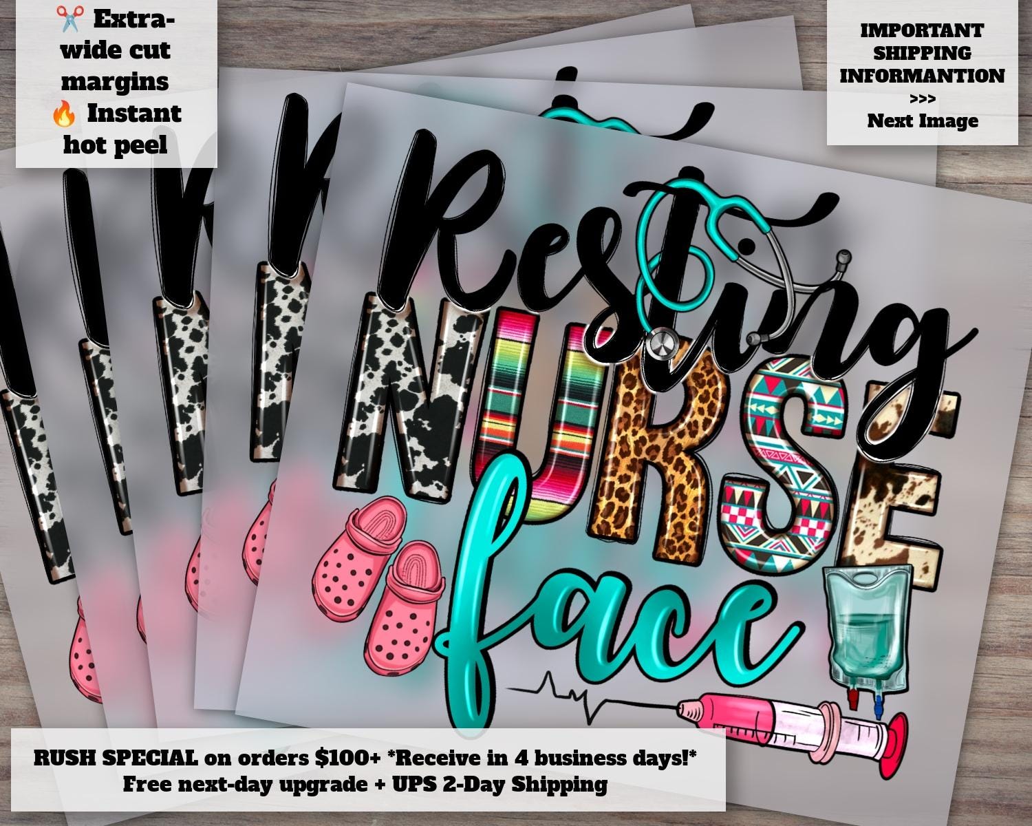 Nurse Life Heat Transfer Design, Ready to Press Western Nurse DTF, Resting Nurse Face Sublimation, Nursing Art