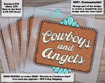 Cowboys and Angels DTF Transfer, Western DTF, Trendy, Yeehaw, Wild West, Retro, Boho, Cowgirl, Heat Transfer DTF Transfer Ready to Press