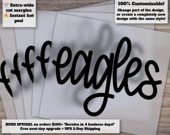 Eagles Mascot Artwork: Hand-Drawn, Ready-to-Press for Heat Transfer and DTF - Ideal for School Sports Team Spirit and Cricut Cut Files