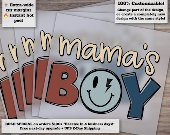 Mother's Day Mini Boy Mom Design, Heat Transfer Baby Boy, Mommy's Little Boy, Kids DTF Ready to Press