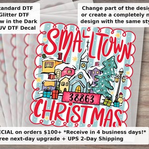 Custom Zipcode Small town christmas Coquette , Retro christmas , retro christmas , Christmas Nativity , Jesus DTF Transfer Ready to Press