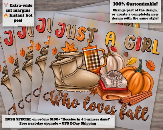 Autumn Girl Fall Lover Design | Pumpkin Spice and Trendy Fall T-Shirt Graphic | DTF Ready Heat Transfer | Seasonal Fashion Print