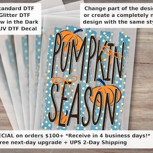 Pumpkin Season Fall Pumpkin Patch DTF Transfer | Autumn Stripes Ready to Press Heat Transfer for Shirts