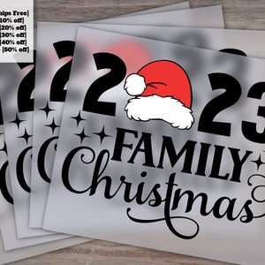 Christmas Decals, Holiday Winter Heat Transfer, Family Christmas 2023 Iron On Transfer, Christmas Gifts For Family, Direct to Film DTF