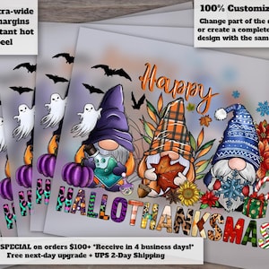 Happy Hallothanksmas Dtf, Halloween Dtf, Gnomes Dtf, Christmas Dtf, Thanksgiving Dtf, Digital Transfer Prints, Sublimation Print