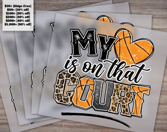 Custom Basketball Mom Mama Leopard DTF Prints and Transfers | My Heart is on that Court