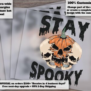 Spooky Halloween Sneaker Design, Heat Transfer Shoe Print, DTF Ready-to-Press, Unique Sneaker Life Design, Spooky Footwear Style Bild 1
