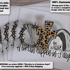 Hand-Drawn Easter Christian Design for Heat Transfer, DTF, Ready to Press - 3-day Miracle Inspired