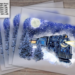 Polar Express Christmas Design, Merry Christmas and Happy New Year, Ready-to-Press Heat Transfer, DTF, Train Graphic for Sublimation