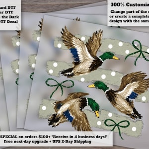 Vintage Retro Mallard Duck Hunting DTF Transfer - GSP Hunting Dog Flying Duck Waterfowl Hunter Ready to Press Shirt Transfer image 1