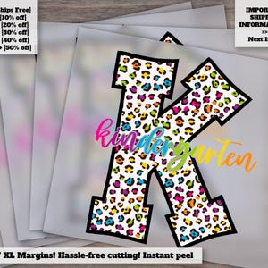 Kindergarten Girl DTF Heat Transfer - Ready to Press, Hot Peel for First Day of School, Back-to-School Girl DTF Design