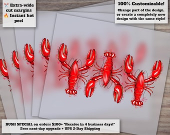 Hand-drawn Crawfish and Lobster Designs for Heat Transfer, DTF, Ready-to-Press Crawfish Season Theme