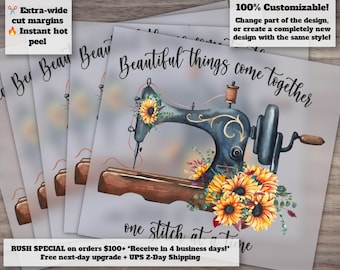 Beautiful Sunflower Sewing Machine DTF Prints for Shirts: Watercolor Floral Sublimation Transfers, Heat Transfers & Ready to Press Designs