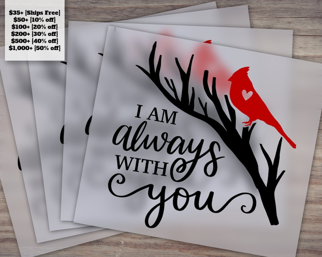 Am Always Wth You - Red Cardnal Tree Heart - (423507