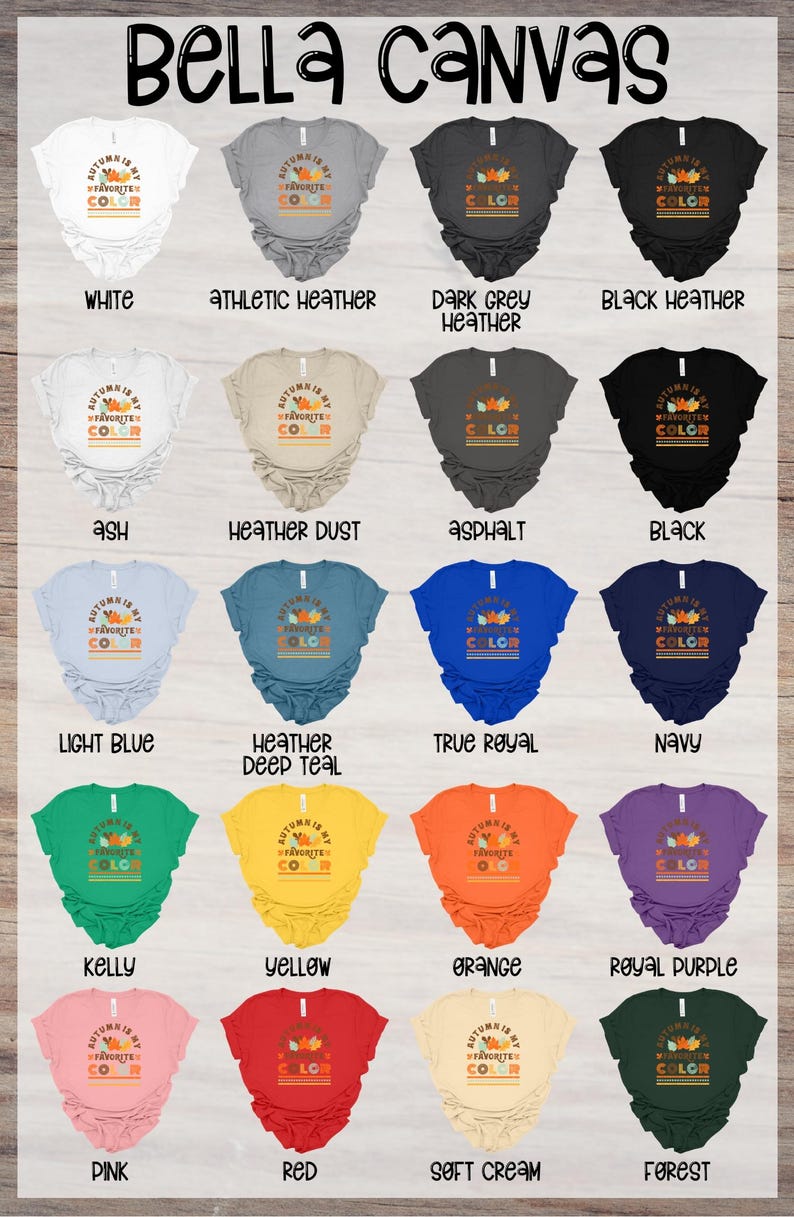 Autumn-Themed Fall Designs, Thankful Clipart, Shirt Design for Thanksgiving, Ready to Press, Heat Transfer, DTF, Autumn is my Favorite Color image 4