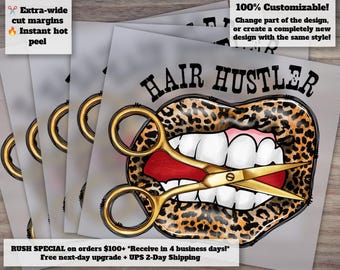 Hair Hustler Design, Hair Therapy Print, Hairstylist Press Ready, Peace Love Barber, Stylist Heat Transfer, DTF Design