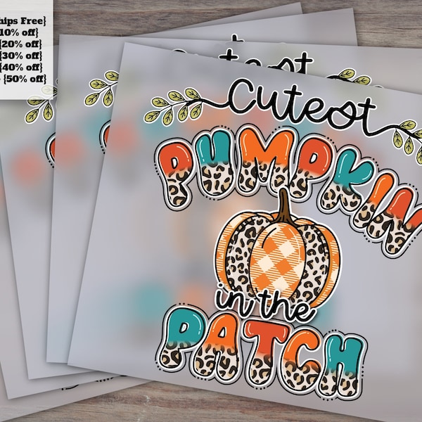 Adorable Fall Pumpkin Leopard Design for Heat Transfer, Ready to Press, DTF, Pumpkin Patch Theme