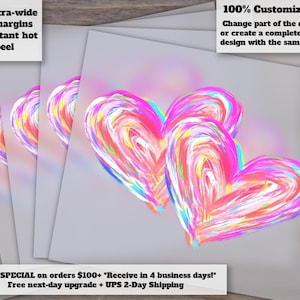 Watercolor Love and Colorful Hearts Design - Ready to Press, Heat Transfer, DTF - Trends for Etsy Shop zdjęcie 1