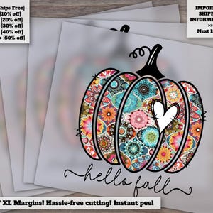 Boho Autumn Pumpkin Design for Fall Shirts, Heat Transfer, Ready-to-Press DTF, Love Fall Theme