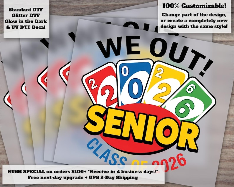 We Out 2026 Graduation DTF Heat Transfer Class 2026 Ready to Press - Etsy
