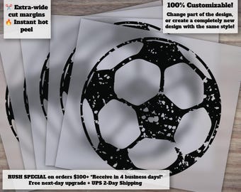 Soccer Ball Design DTF - Heat Transfer Ready Soccer Shirt - Soccer Fan Art - Ready-to-Press Soccer Silhouette