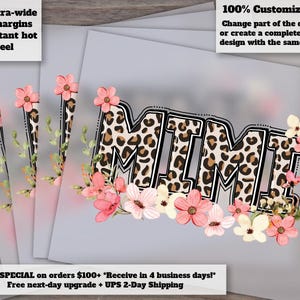 Leopard Floral Mimi Design for Grandma, Heat Transfer Ready, DTF, Ideal for Press Projects