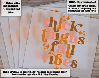 Thick Thighs And Fall Vibes, Ready To Press Transfer, Digital Transfer Dtf Sheet, Digital Transfer Ready To Press, Hello Fall Vibes