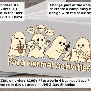 Para Normal Activities Funny Paraprofessional Halloween DTF Transfer - Cute Ghost SPED Team Ready to Press