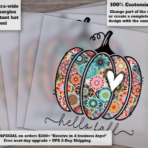 Boho Autumn Pumpkin Design for Fall Shirts, Heat Transfer, Ready-to-Press DTF, Love Fall Theme image 1