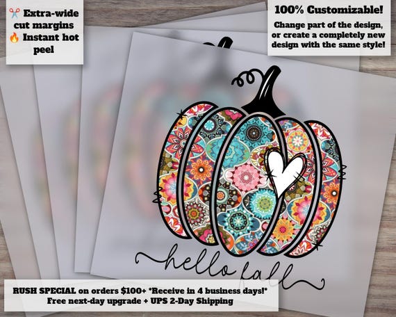Boho Autumn Pumpkin Design for Fall Shirts, Heat Transfer, Ready-to-Press DTF, Love Fall Theme