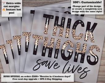 Dtf Prints for Thick Thighs Save Lives: Leopard Dtf, Retro Sublimation, Glitter Moonshine, Mom Sublimation , More