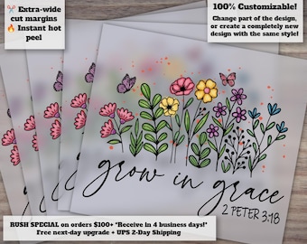 Christian Faith Inspired Quotes | Jesus DTF Designs | Ready-to-Press Heat Transfer | Grace Grow Graphics | DTF Ready Religious Art