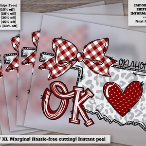 Oklahoma State Doodle in Red - Ideal for Heat Transfer, DTF, Ready-to-Press Products