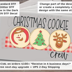 Christmas Cookie Crew , Christmas , Kids Christmas, Design, Shirt Design, Plaid DTF Transfer Ready to Press