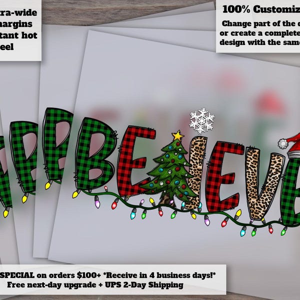 Believe Christmas File Dtf, Dtf Transfer Print, Digital Transfer File Print Transfer, Digital Transfer Print, Christmas Dtf, Digital Print