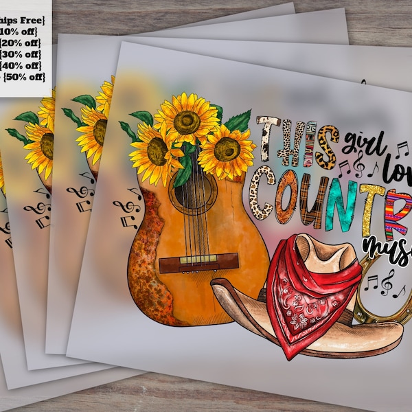 Country Music Design for Heat Transfer, DTF, Ready to Press, Unique Country Theme, Downloadable Artwork
