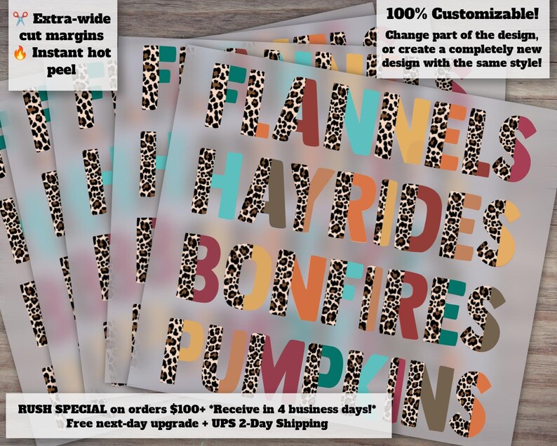 Flannels Hayrides Bonfires Pumpkins, Ready To Press Transfer, Fall Digital Transfer Dtf Sheet, Sweater Weather, ScreenPrint Transfer image 1