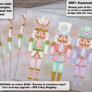 Hand-Painted Nutcracker DTF Heat Transfer Christmas Design