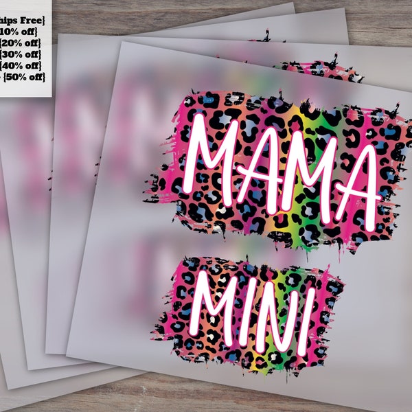 Mama Mini Leopard, Mama Mini Dtf, Digital Transfer Print, Dtf Transfer, Leopard Print Mama Print, Leopard Print, cricut Prints