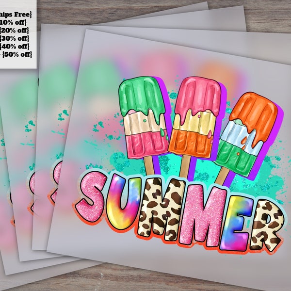 Ice Cream Summer Sublimation Design, Summer Vibes Collection, Summer Holiday Heat Transfer, Ready to Press DTF, Ideal for Summer Time Crafts