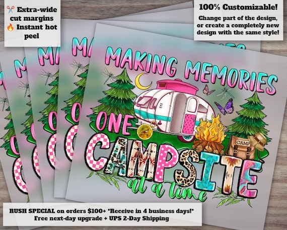 Creating Unforgettable Campsite Adventures: Ready-to-Press Camp Life and Campfire Design, Heat Transfer DTF