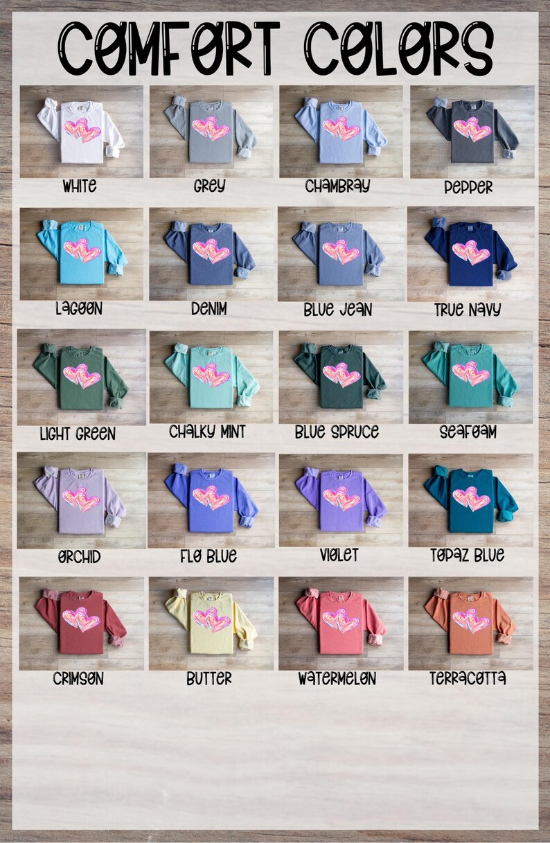 Watercolor Love and Colorful Hearts Design - Ready to Press, Heat Transfer, DTF - Trends for Etsy Shop zdjęcie 6