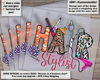 Western Hairstylist Heat Transfer Design, Hair Boss Ready to Press Artwork, Hairdresser DTF, Hair Hustler Sublimate