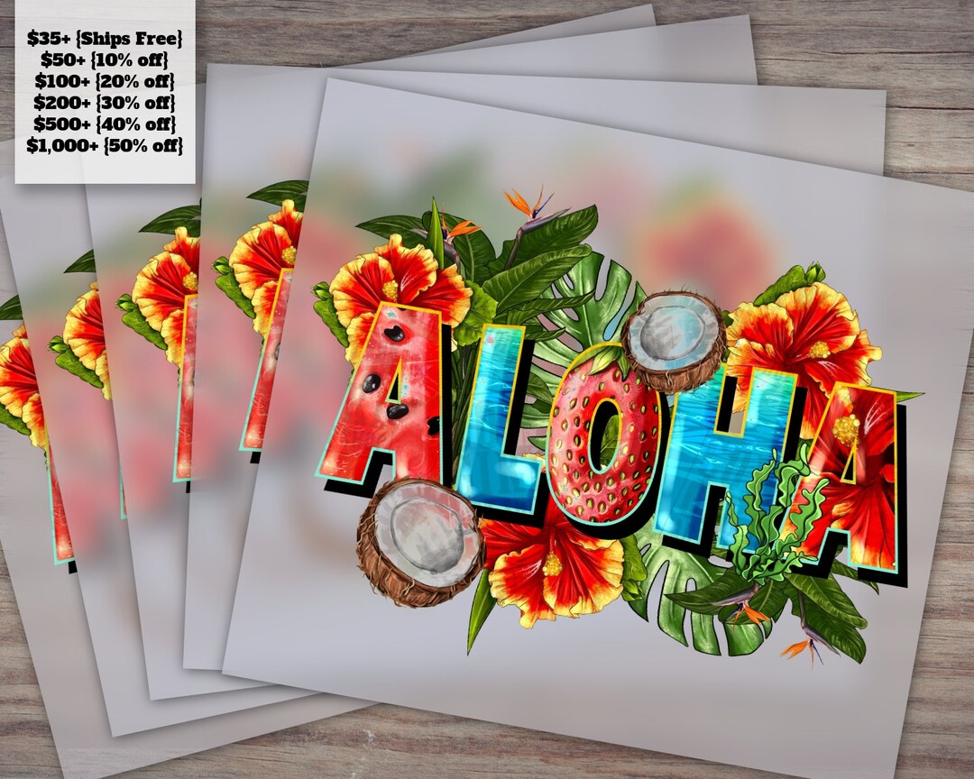 Summer Vibes Aloha and Hello Summer Heat Transfer Designs Ready to ...