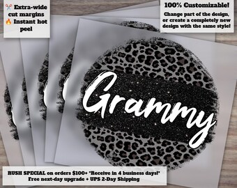 Black Leopard Grammy: Ready-To-Press Heat Transfer Design for Sublimation and DTF - Etsy DTF Transfer