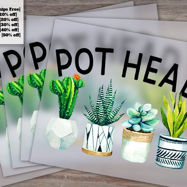 Pot Head Dtf, Digital Digital Transfer File, Succulent Digital Transfer Print, Cactus Digital Transfer Dtf, Digital Transfer Prints