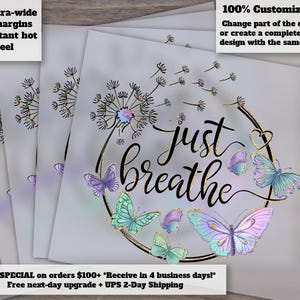 Mental Health Support Art - Just Breathe Dandelion Design - Anxiety Awareness - Ready to Press, Heat Transfer, DTF for Etsy Shop