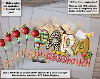 Western Paraprofessional Design - Ready for Heat Transfer, DTF - Ideal for School Themes and Paraprofessional Life